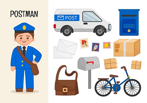 Vector character postman.