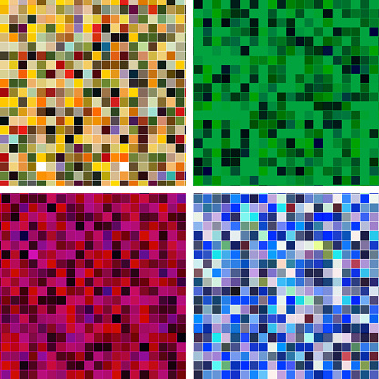Vector checked square mosaic pattern tiles backgrounds collection