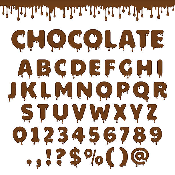 stockillustraties, clipart, cartoons en iconen met vector chocolate latin alphabet - chocoladeletter