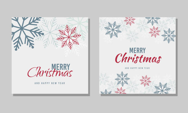 Vector Christmas card with snowflakes. And happy new year Vector Christmas card with snowflakes. And happy new year winter borders stock illustrations