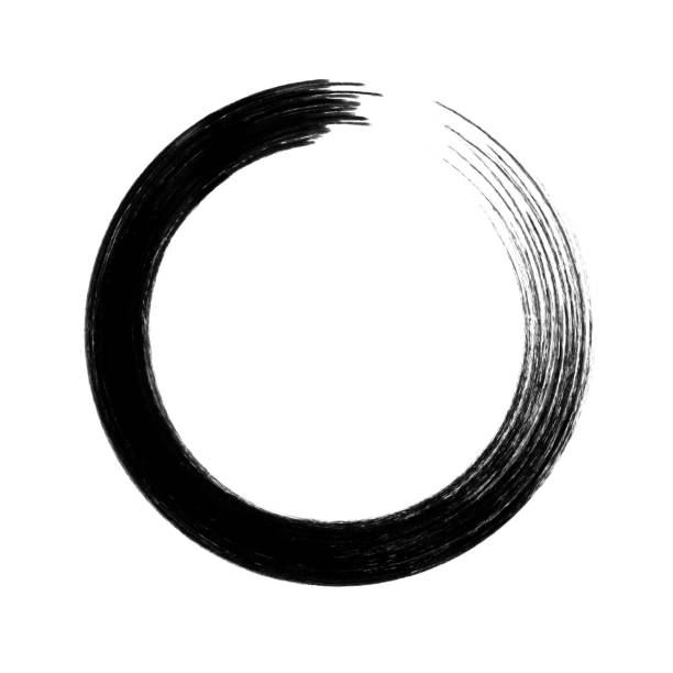 Vector circle brush stroke isolated on white background vector art illustration