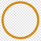 istock Vector Circle Frame from Golden rope for Your Element Design at transparent effect background 1363181071