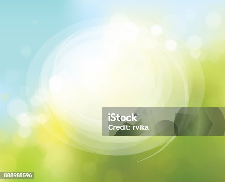 istock Vector circle frame on nature bokeh  background. 888988596