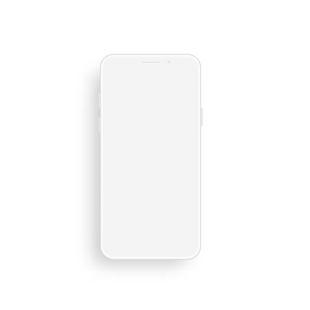 Vector clay smart phone mockup. Vector clay smart phone mockup. Front view. white color stock illustrations