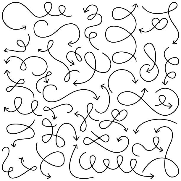 Vector Collection of Doodled Squiggly Arrows Vector Collection of Doodled Squiggly Arrows. No transparencies or gradients used. Large JPG included. Each element is individually grouped for easy editing. twisted stock illustrations
