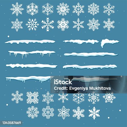 istock vector Collection of snowflakes 1343587669