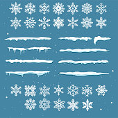 istock vector Collection of snowflakes 1343587669