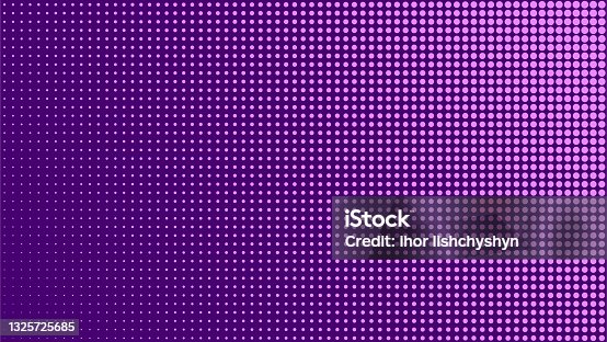 istock Vector color dots background. Abstract halftone texture. Black particles of different sizes on blue background. 1325725685