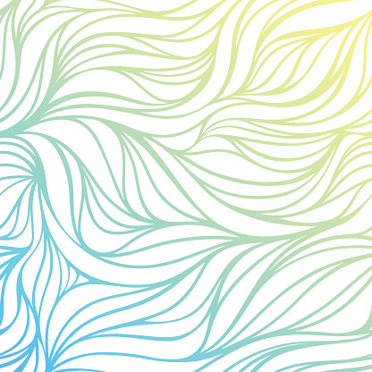 Vector color hand-drawing wave sea background.