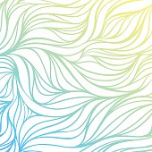 Vector color hand-drawing wave sea background. Blue abstract ocean texture.