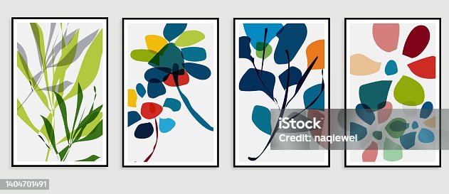 istock Vector colorful foliage tropical leaves of wall art design with watercolor art texture card template,Design Element,Abstract Backgrounds 1404701491