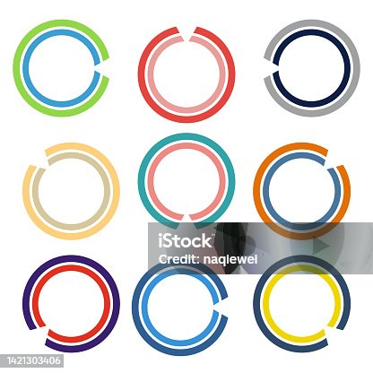 istock Vector colors ring circles symbol collection set for design 1421303406