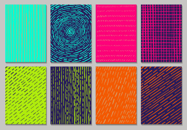 벡터 크리에이티브 카드 - 밝은 색상 일러스트 stock illustrations