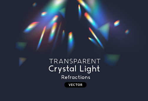Vector Crystal Transparent Light Refractions Effects