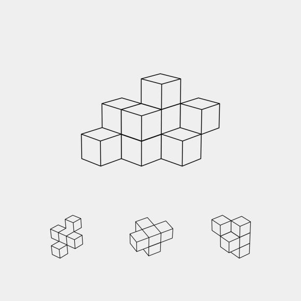 illustrazioni stock, clip art, cartoni animati e icone di tendenza di modello di cubo vettoriale - cubo