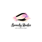 Vector design element for beauty salon. Lash and Brow sign
