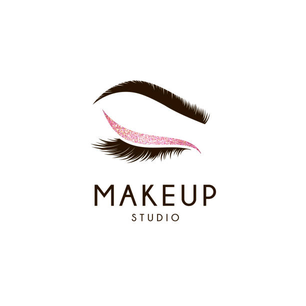 ilustrações de stock, clip art, desenhos animados e ícones de vector design element for beauty salon. lash and brow - make up
