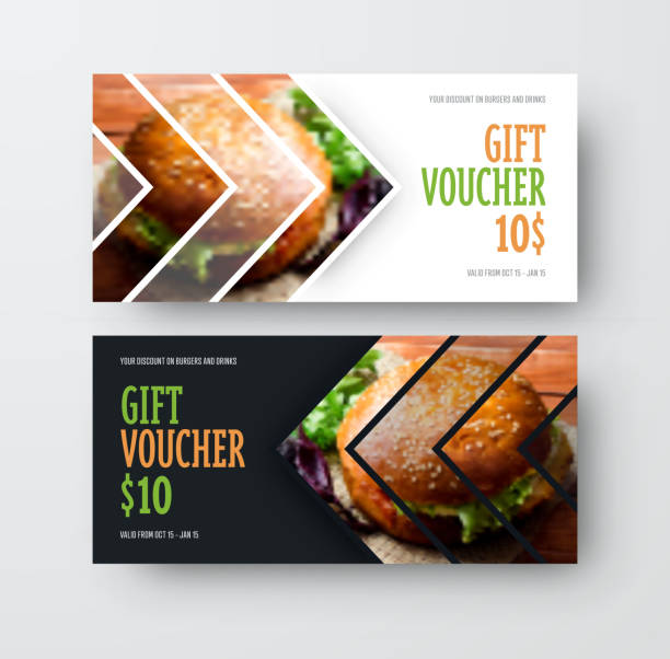 Vector design gift voucher with arrows for the image vector art illustration