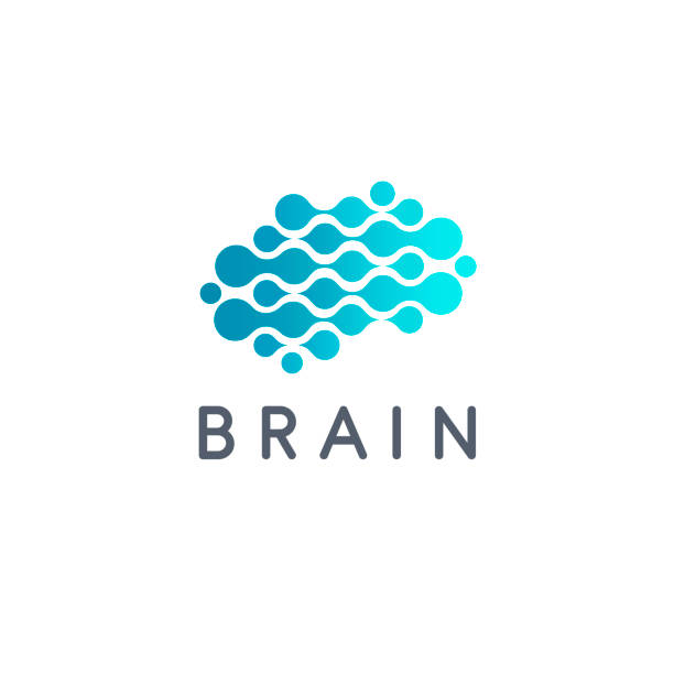 벡터 디자인 서식 파일입니다. 뇌 기호 아이콘 - 사람 뇌 stock illustrations