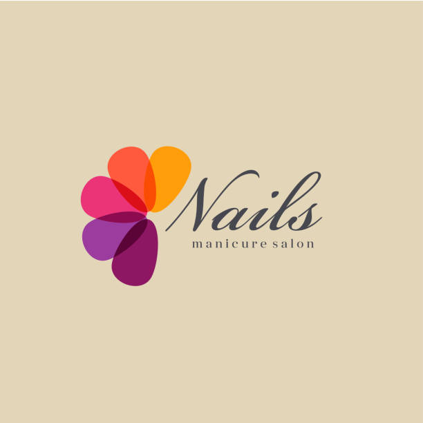 Vector design template for manicure and nail salon. Vector design template for manicure and nail salon. flower symbols stock illustrations
