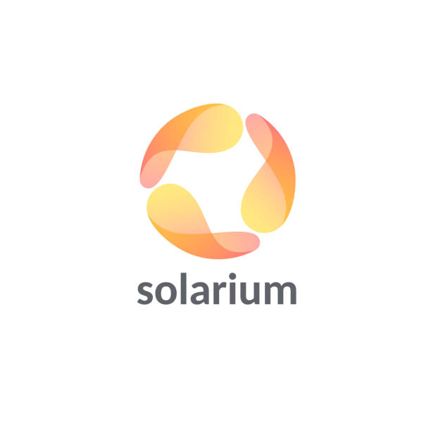 ilustrações de stock, clip art, desenhos animados e ícones de vector design template for solarium. sun abstract icons. - central solar
