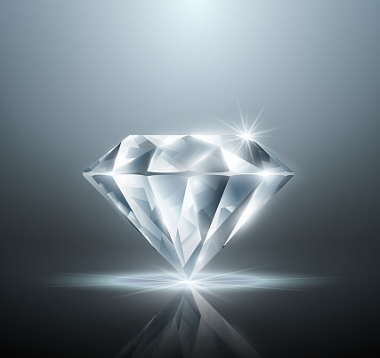 Vector diamond against a gray background