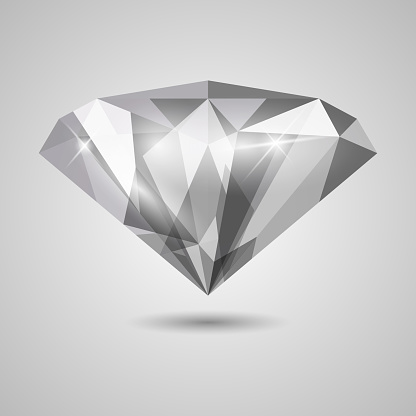 Vector diamond on gray background