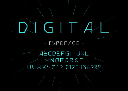 vector digital technology typeface