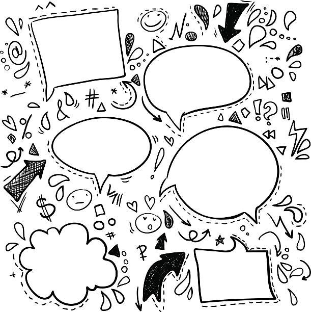 Vector Doodles - Speech Bubbles. Business, finance and success. Vector Doodles - Speech Bubbles. Business, finance and success. lightning borders stock illustrations