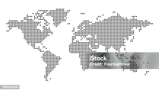 istock Vector dotted world map stock illustration 1181456134