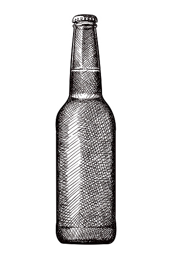 Vector drawing of a beer bottle