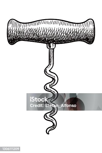 istock Vector drawing of a corkscrew 1306111209