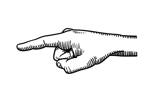 Vector drawing of a hand with index finger extended