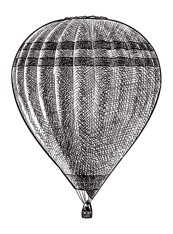 Vector drawing of a hot air balloon