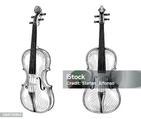 istock Vector drawing of a violin 1369720863