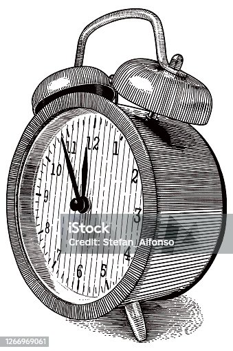 istock Vector drawing of alarm clock 1266969061