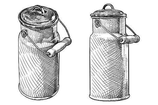 Vector drawing of an old milk canister