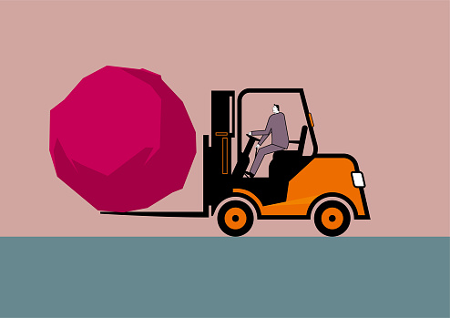 Vector drawing of forklift.