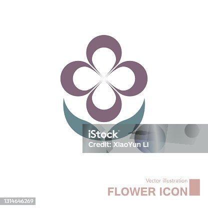 istock Vector drawn flower icon. 1314646269