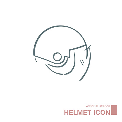 Vector drawn helmet. Isolated on white background. vector