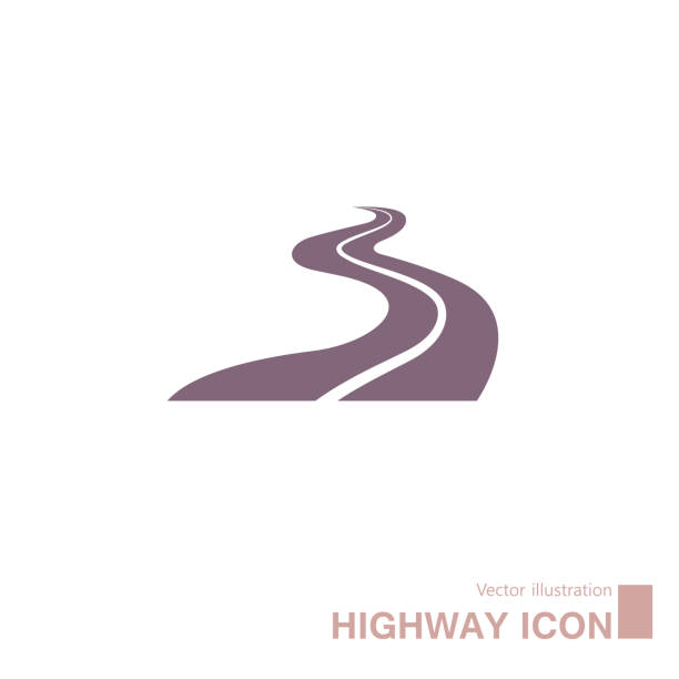 Vector drawn highway icon. Vector drawn highway icon. Isolated on white background. footpath stock illustrations