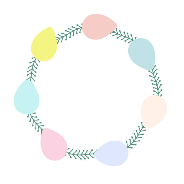 Vector easter holiday spring wreath isolated illustration Vector easter holiday spring wreath isolated illustration. Decoration frame for greeting cards, posters, promote banners, invitations easter sunday stock illustrations