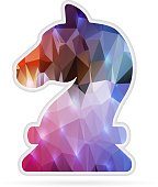 Abstract Creative concept vector icon of chess knight scales for Web and Mobile Applications isolated on background. Vector illustration template design, Business infographic and social media, icons.