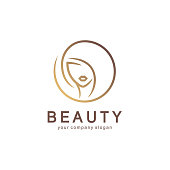 Vector emblem design for beauty salon, hair salon, cosmetic