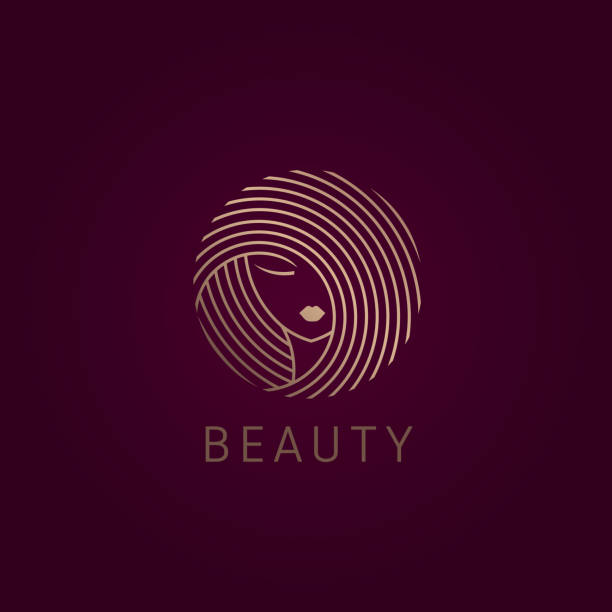 Vector emblem design for beauty salon, hair salon, cosmetic Vector emblem design for beauty salon, hair salon, cosmetic hair structure stock illustrations