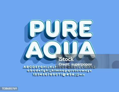 istock Vector emblem Pure Water with 3D Alphabet set 1138685769