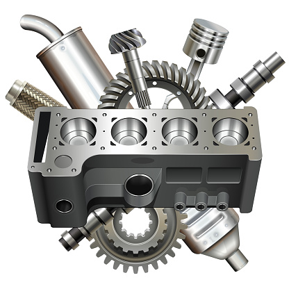 Vector Engine Block with Parts