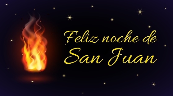 Ilustración de Cartel Festivo Vector Noche Feliz De San Juan Con ...