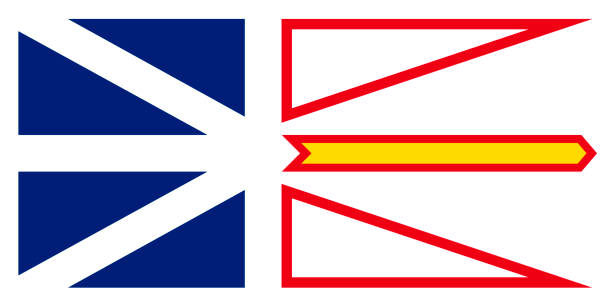 Vector flag of Newfoundland and Labrador Canada.St. Johns vector art illustration