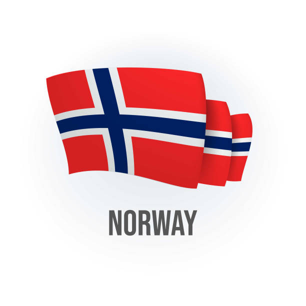 bildbanksillustrationer, clip art samt tecknat material och ikoner med vector flag of norway. norwegian waving flag. vector illustration. - svenska pengar